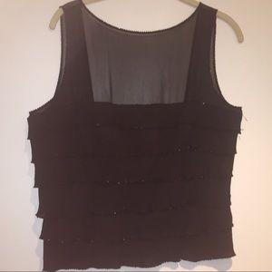 Lillie Ruben Black Chiffon and Sequin Tank Size 10